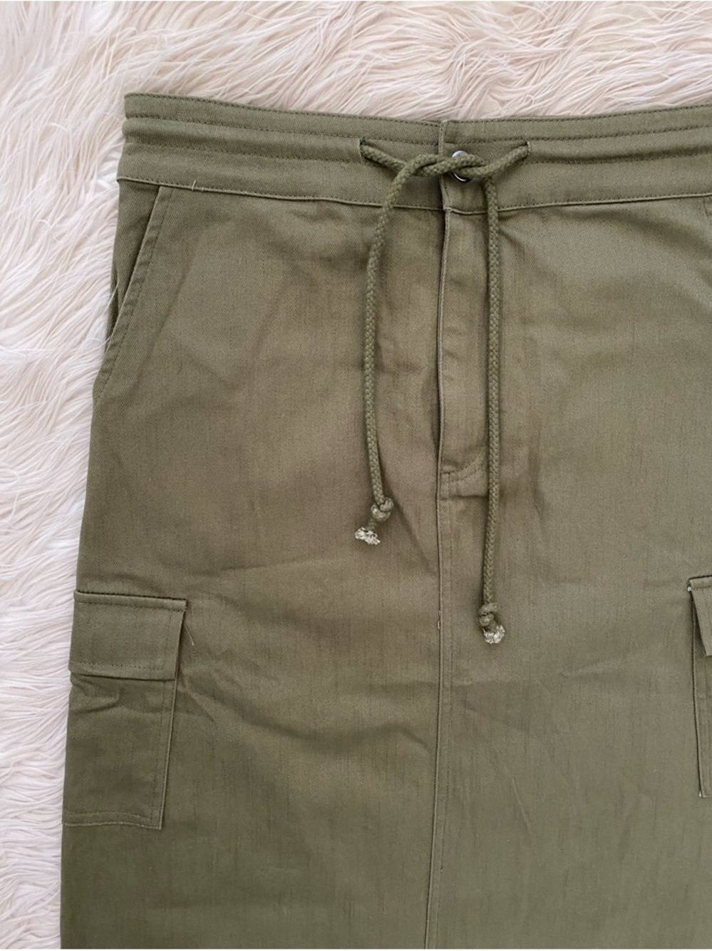 Inherit Zarina Cargo Midi Convertible Maxi Skirt Straight Fit Olive Green Modest - Picture 4 of 14